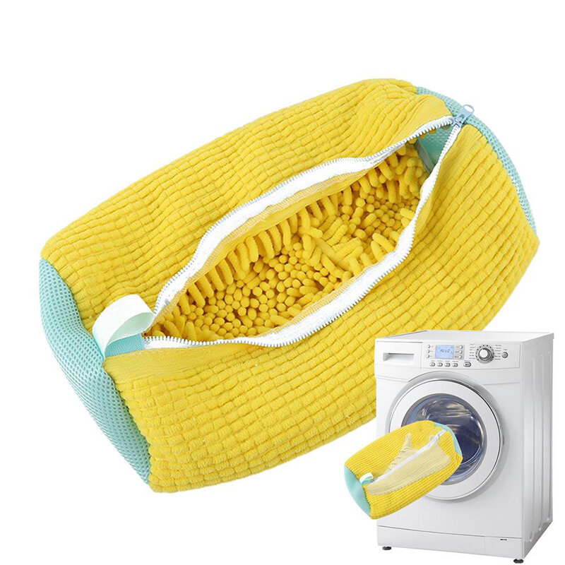 Bolsa de lavado de red acolchada, Protector de zapatos de lavandería, fibras esponjosas de poliéster, amigable con la máquina, bolsas de secado