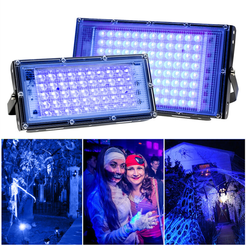 Projecteur noir à LED UV, étanche IP65, 395-400nm, lampe UVA pour éclairage de scène, décor d'Halloween, livraison directe