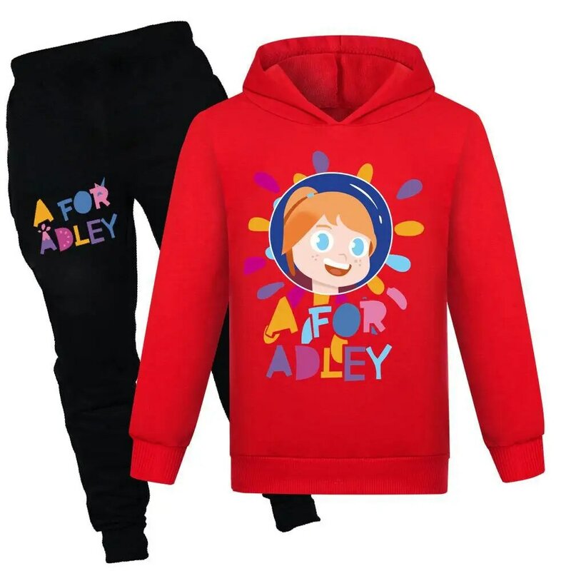 ADLEY 유아용 긴 소매 후드 스웻셔츠 및 조깅 바지, 어린이 만화 의상, 아기 소년 운동복, 2 개 세트