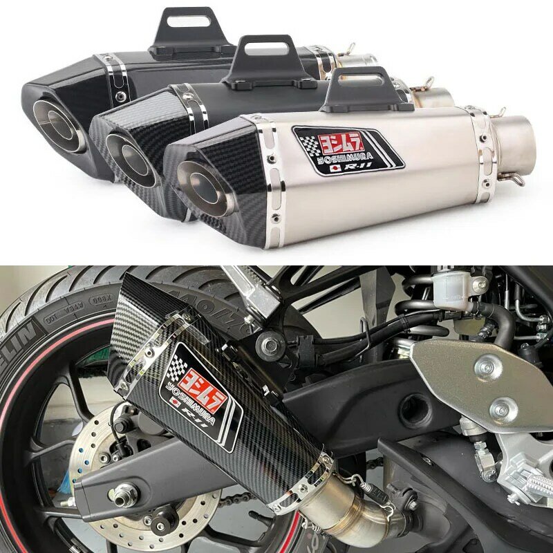 Escape Universal para motocicleta, silenciador con pegatinas Db killer, 36-51mm, para Z900, GSXR1000, SV650, R6, R3, ZX6R, ZX10, K7, MT07