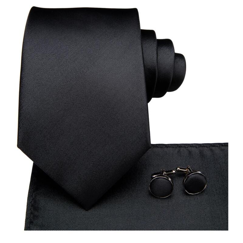Hi-Tie 8.5cm Black Solid Striped Paisley 100% Silk Men's Business Tie Neck Tie for Men Fashion Luxury Wedding Necktie Gravatas