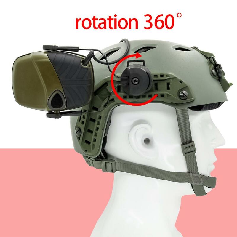 Electronic Shooting Headset Helmet Mounted Version Hunting Pickup and Noise Reduction Tactical Headset Hearing Protection Earmuf
