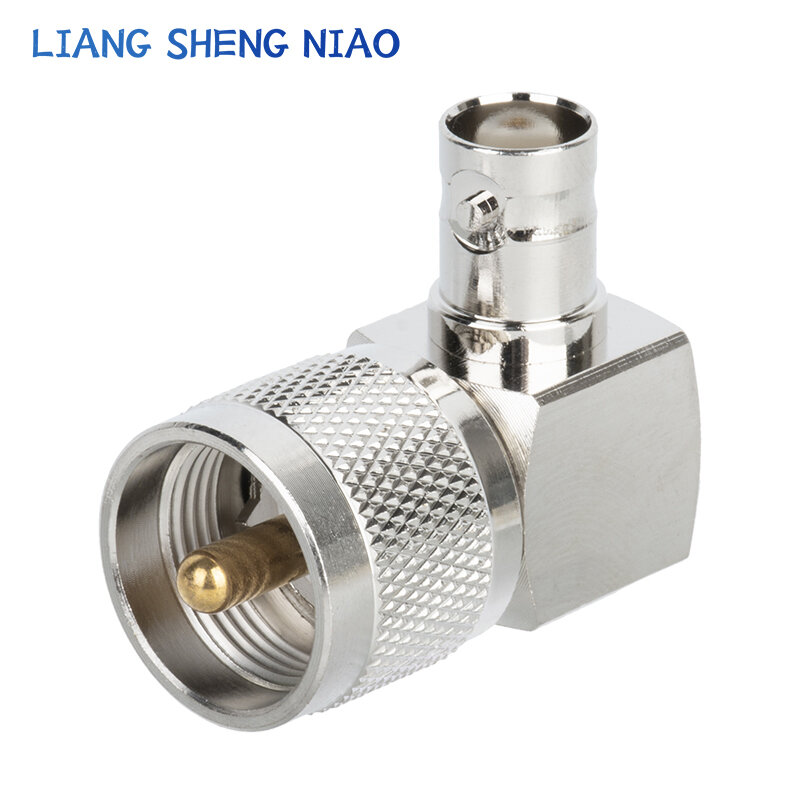 1pcs UHF SO239 PL259 TO BNC Connector UHF Male Jack To BNC bending Female Plug RF Coax Connector Straight Adapter 90 degree