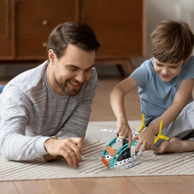 Elicottero giocattoli assemblaggio fai da te 3D bambini modello di aeroplano giocattolo stimolante aereo costruzione giocattolo stile meccanico ornamento educativo