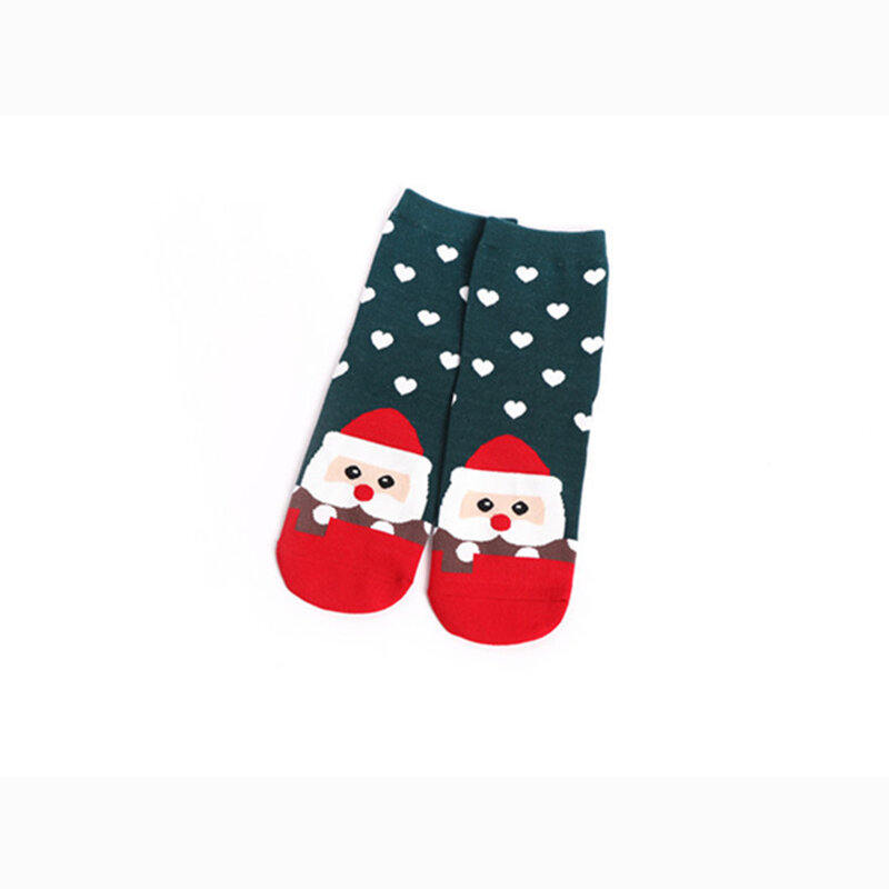 New Autumn/Winter Warm Mid Length Socks Christmas Women's All Cotton Socks Elk Snowman Pattern Festival Gift