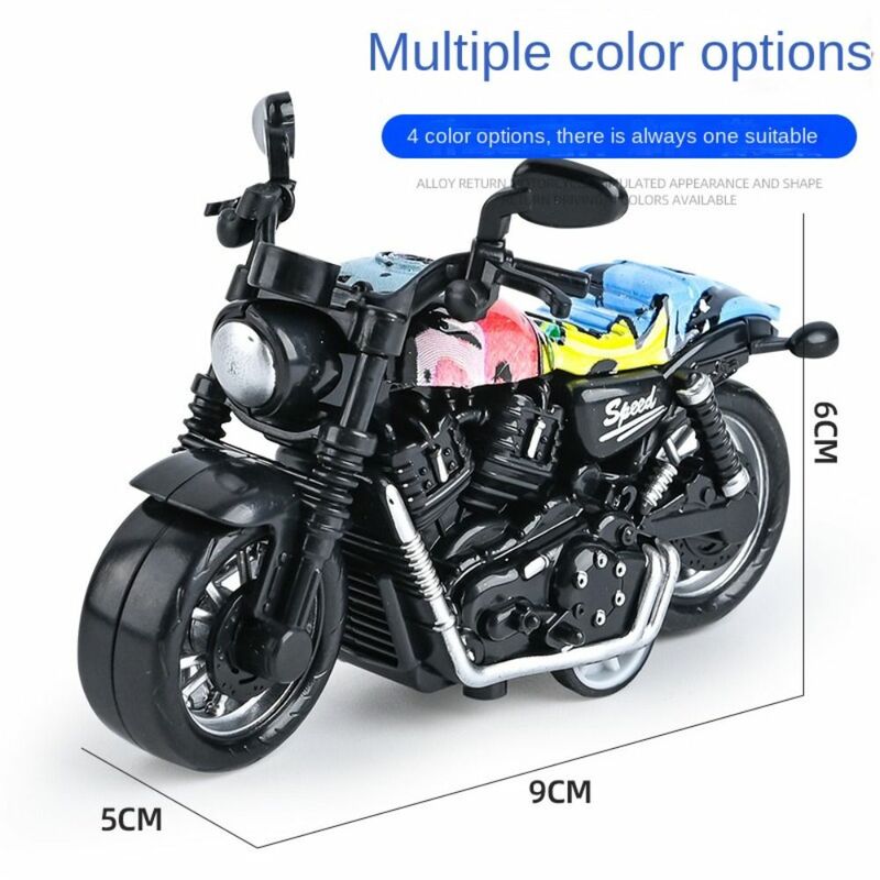 Mini modelo de motocicleta Pull Back, simulación de coche, locomotora de simulación de aleación