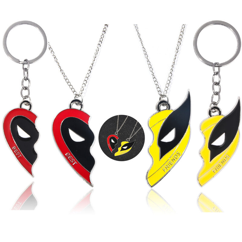 Hot Movie Merchandise Deadpool 3 Wolverine Splice Best Friend Love Couple Keychain Necklace Fashion Jewelry Birthday Fans Gift