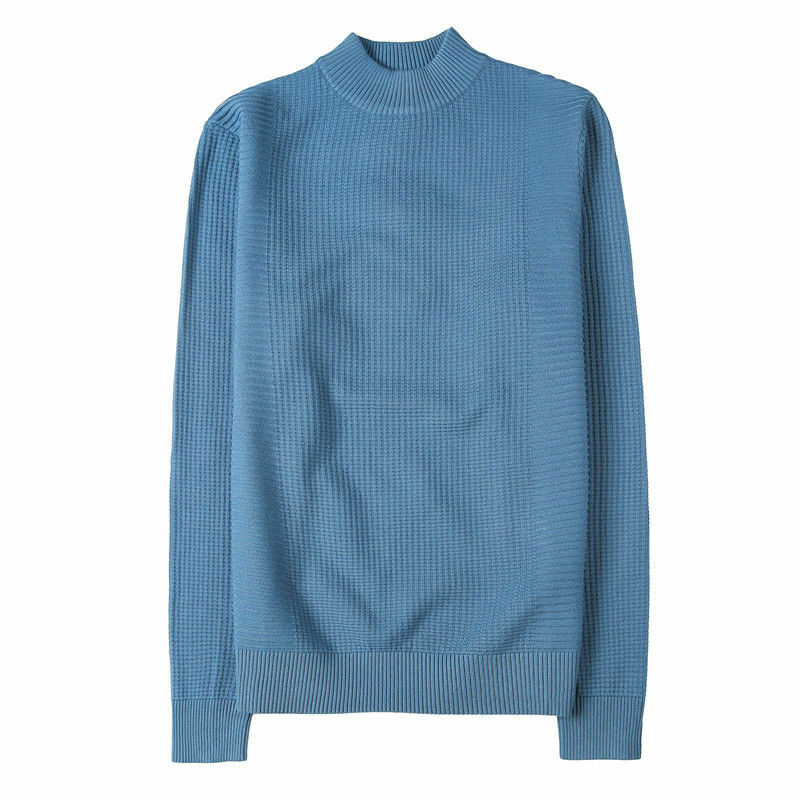 Suéter de punto de gama alta para hombre, Jersey informal de lana con cuello de tortuga, ropa de invierno, 2023