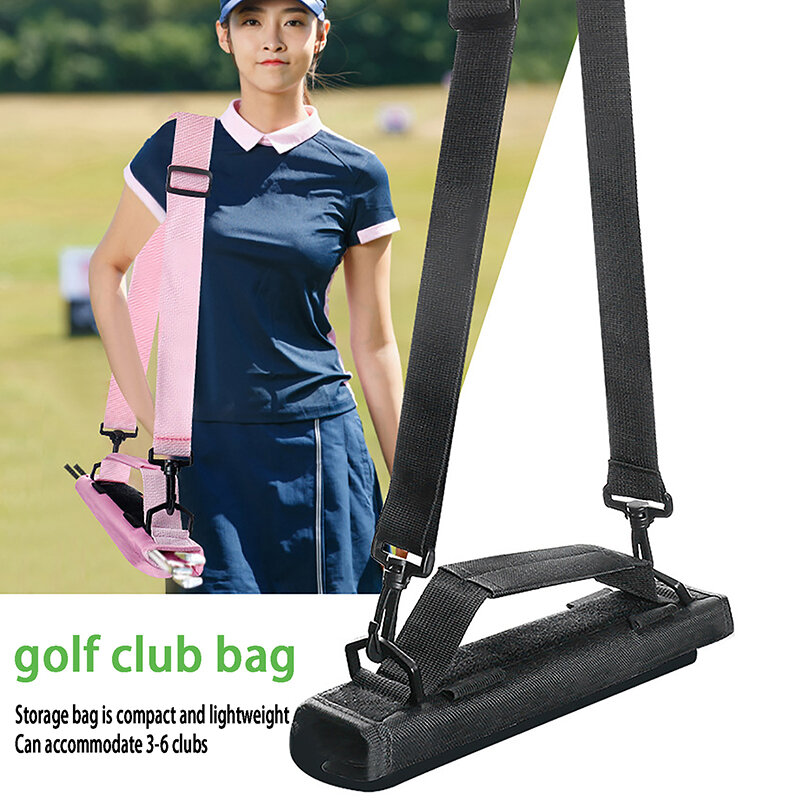 Mini Lightweight Nylon Golf Club Carrier Bag Carry Driving Range Travel Bag Golf Training Case With Adjustable Shoulder Straps