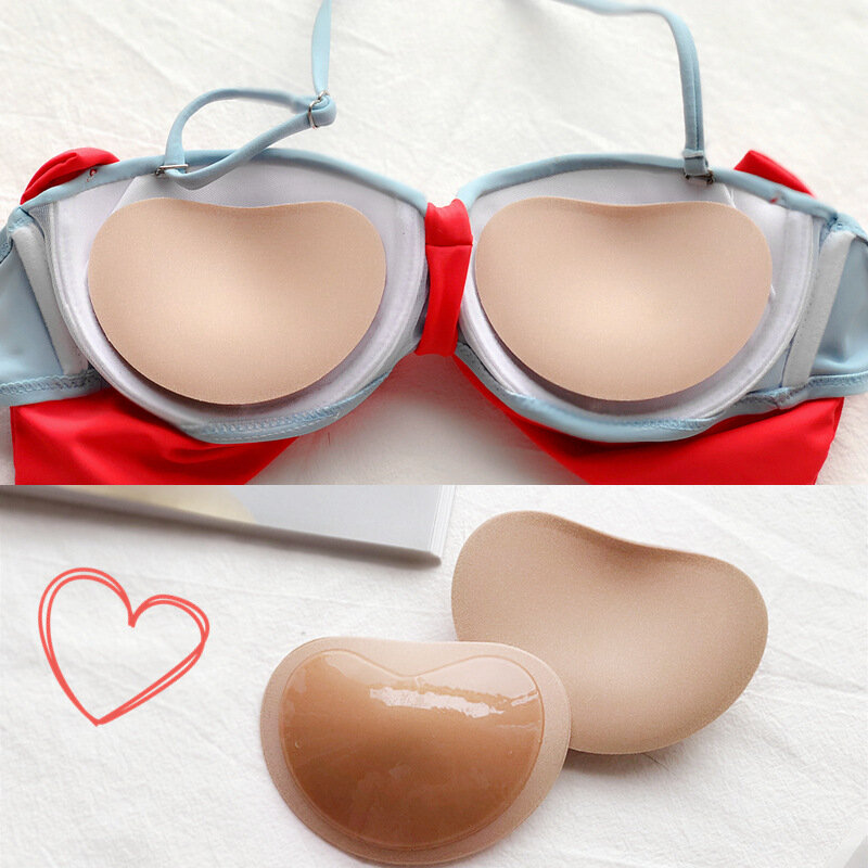 Coussinets de poitrine invisibles auto-adhésifs pour soutien-gorge, éponge respirante, rembourré, petit buste, bikini de maillot de bain, 1 paire