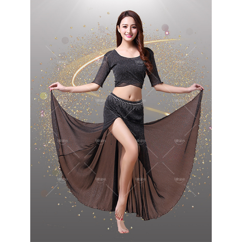 Bellydance Set gaun kostum seksi pakaian latihan penampilan Oriental gaun mode panggung dansa atas Danza Del Vientre 2023