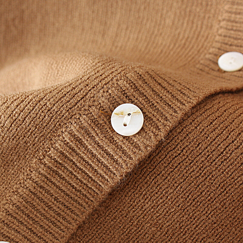 Kardigan Rajutan Ukuran Plus 4XL Mantel Sweter Lekuk Lengan Panjang Mode Bertudung Jumper Warna Murni Sederhana Gaya Musim Gugur Wanita