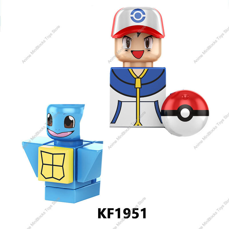 Bloques de construcción de Pokémon para niños, juguete de ladrillos para armar figuras de Anime japonés, Ash Ketchum Poké Ball, Elf Master Ball, Calem Gengar Serena, F6189