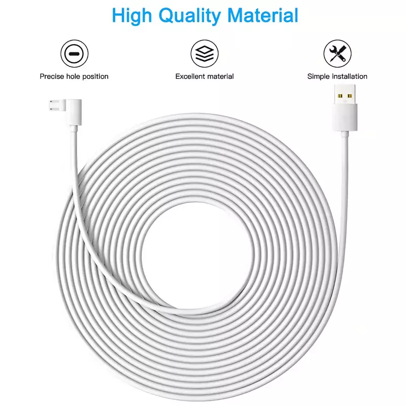 Cable de carga exterior resistente a la intemperie para Eufycam 2/2 Pro/2C/2C Pro/E/E20 E40, 29,5 pies/9m, blanco