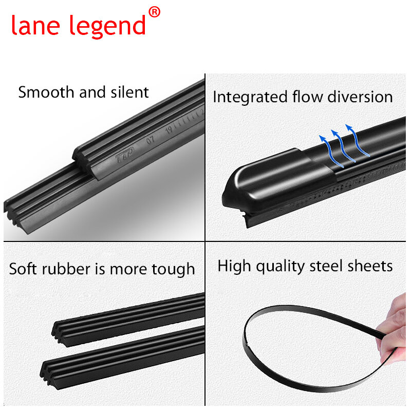 2x For Tesla Model Y 2020 2021 2022 Wiper Blades Brushes Car Accessories Windshield Cleaning Universal Boneless Frameless Rubber