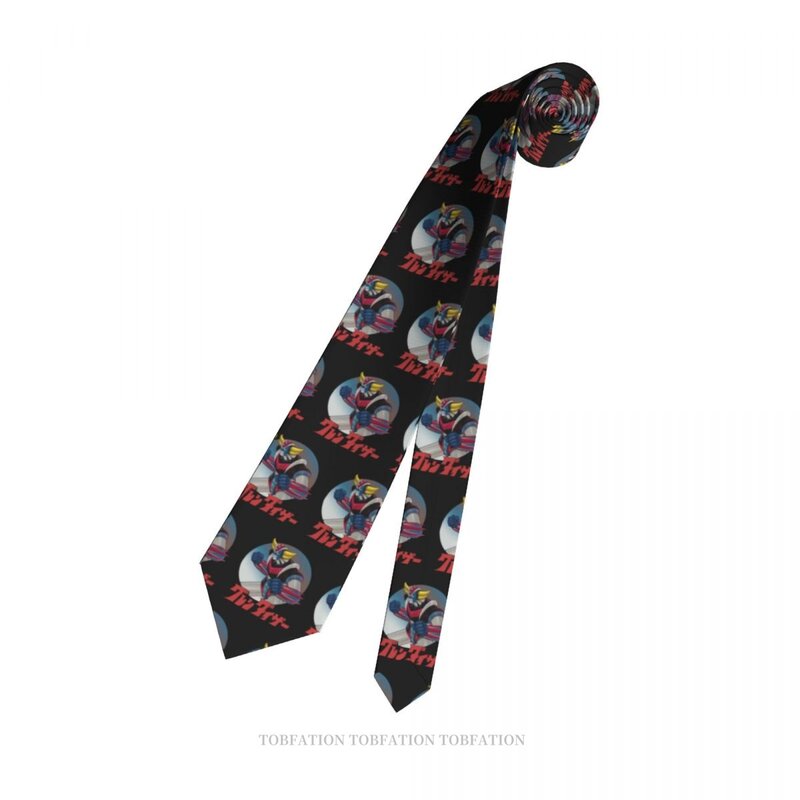 Anime gravatas de impressão ufo robô goldrake grendizer casual unissex pescoço gravata uso diário estreito listrado fino cravat