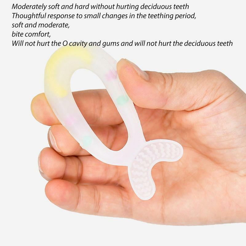 Silikon Beißring Spielzeug weiches Zahnen Relief Beißring Spielzeug kaubare Beißring leicht zu greifen Pflege Zahnen Silikon Beiß ringe für
