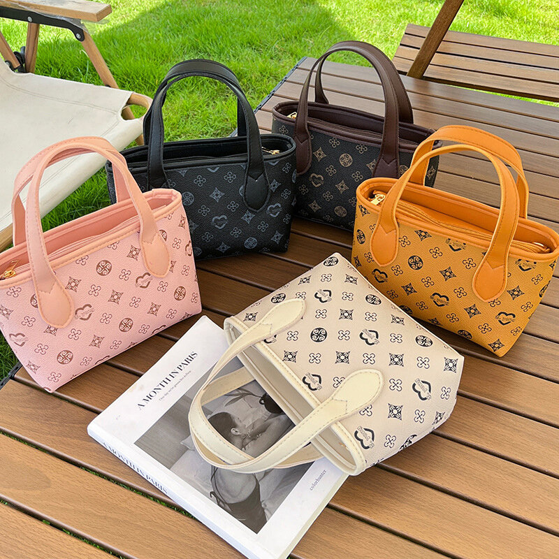 New Basket Women Bag Flower Handbag 2023 Foreign Trade Bag Women Bento Bag Senior Sense Bucket Bag