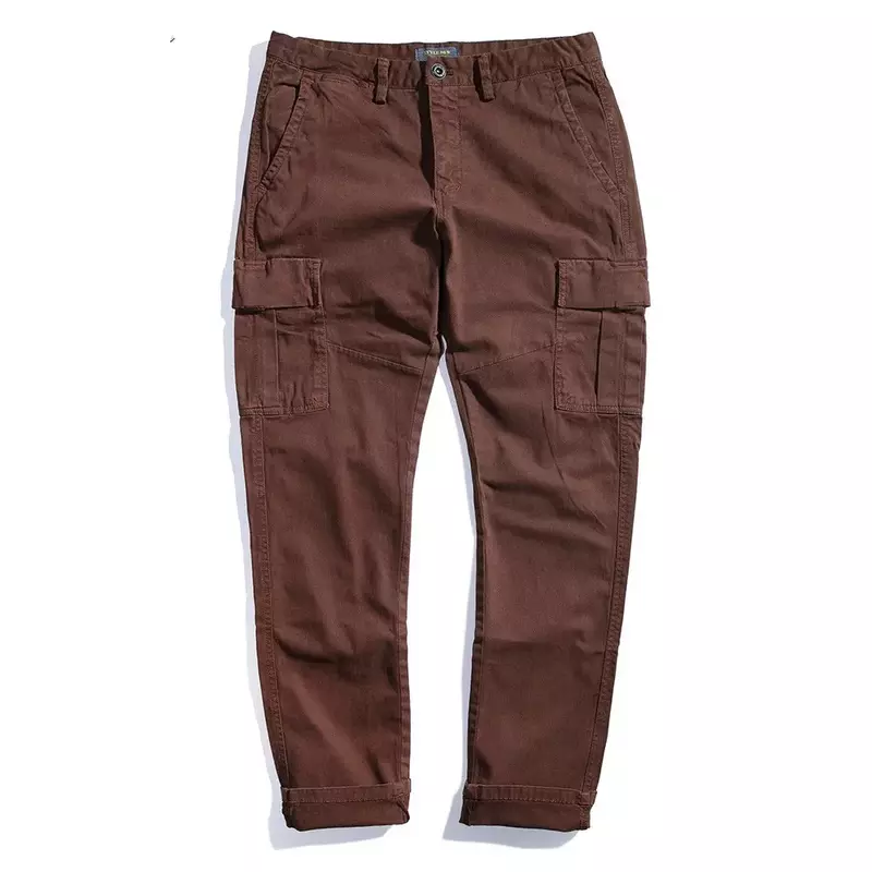 Spodnie Cargo 2023 wiosna lato Casual spodnie męskie bawełniane Slim Fit biznes długie spodnie męskie markowe spodnie ołówkowe Plus Size