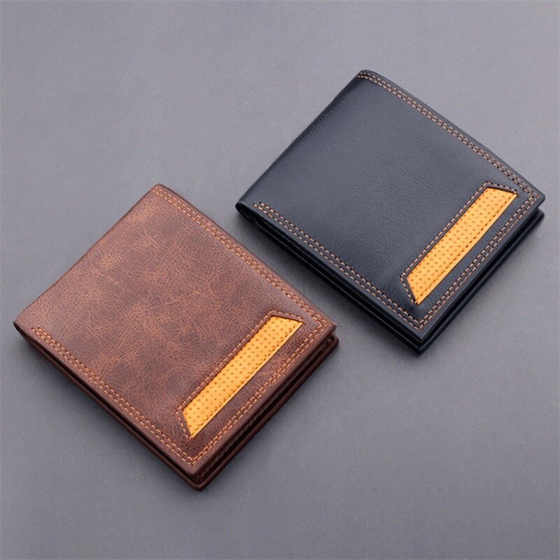 Waterproof Men's Short Wallet Business Multi-position Soft 2 Fold Purse Leisure Wear-resistant Card Wallet Male