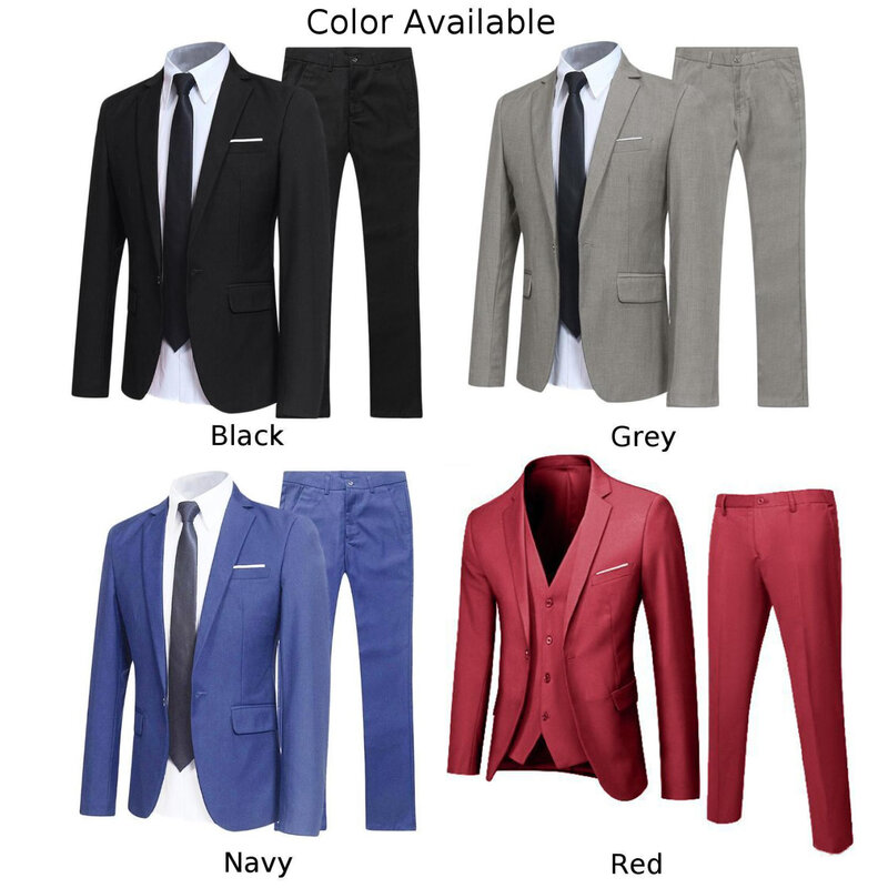 남성용 우아한 턱시도 세트 블레이저 및 바지 세트, 슬림핏 재킷 코트, 포멀 파티용, 다양한 색상 제공