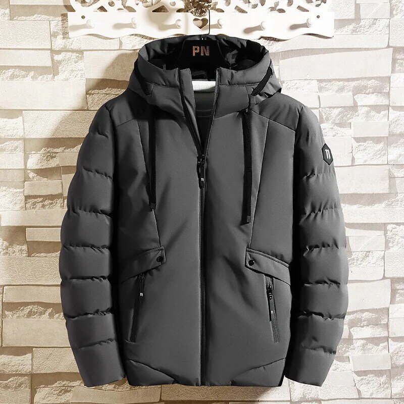 Водонепроницаемая зимняя куртка Pop, Мужская Толстая парка с капюшоном, мужское теплое зимнее пальто, Мужская Утепленная камуфляжная куртка на молнии, мужская верхняя одежда