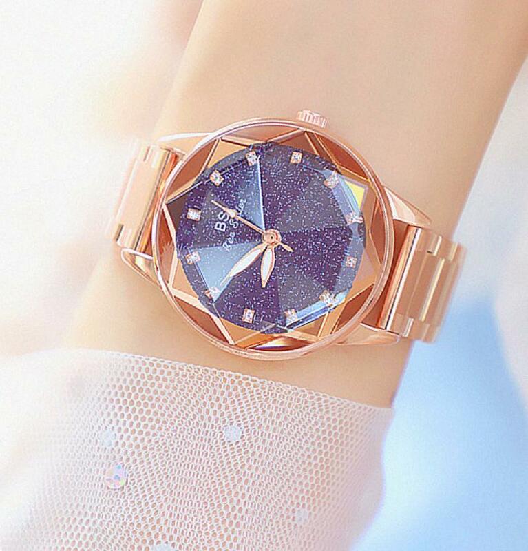 Luxury 2022 impermeabile orologio in cristallo oro rosa da donna cielo stellato orologi da polso da donna orologio da polso di marca superiore Relogio Feminino