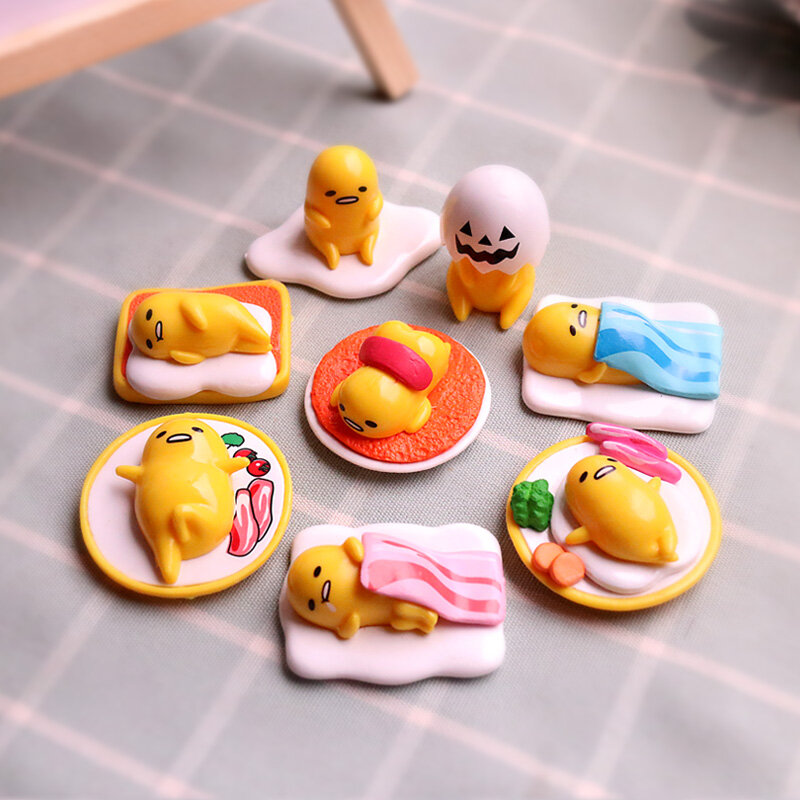 Figuras de Gudetamas de Anime japonés, huevos perezosos, yema, muñeca de juguete, figuras pequeñas, caja ciega, regalos para niños, decoración de coche de mesa