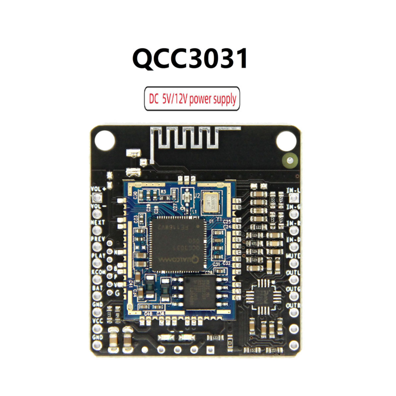 QCC3031 modul APTXHD Input Audio LINE-IN Lossless HiFi Bluetooth 5.0 papan penerima untuk Speaker dengan DC,4.5-5.5V