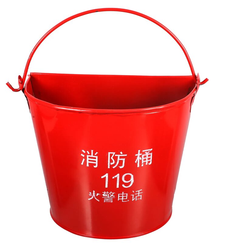 Thickened Semicircle Thickened Fire Bucket Semi-Round Bucket Round Bucket Fire Emergency Bucket Sand Bucket For Gas Station