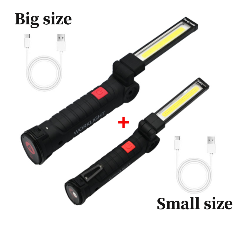 5 طرق COB Led مصباح يدوي USB قابلة للشحن ضوء العمل قاعدة مغناطيسية فائقة مشرق التفتيش مصباح للطي الشعلة