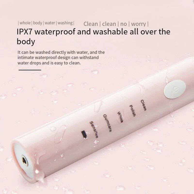 Cepillo de dientes eléctrico sónico potente para niños, con carga USB y batería, para blanquear los dientes, Oral