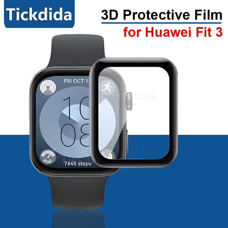 Película protectora 3D para Huawei Watch Fit 3, película suave de pantalla completa para Huawei Fit 3, vidrio no templado
