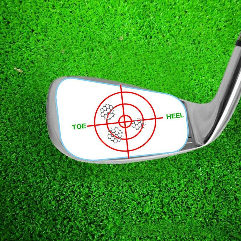 Etiquetas de impacto ayuda de entrenamiento de Swing de Golf para Putters de hierros de madera, retroalimentación instantánea, Ayuda de entrenamiento de Swing de marca negra, regalo perfecto para