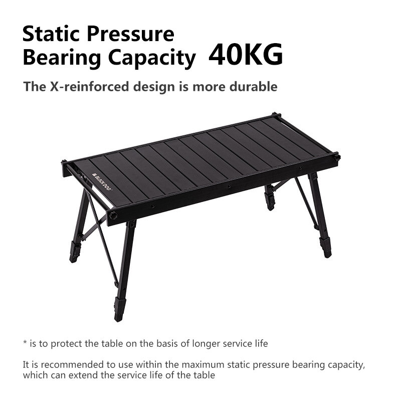 Naturehike-Blackdog สร้างใหม่ ตารางรวม IGT โต๊ะพับมัลติฟังก์ชั่ โต๊ะตั้งแคมป์กลางแจ้งแบบพกพา ความจุ 40 กิโลกรัม