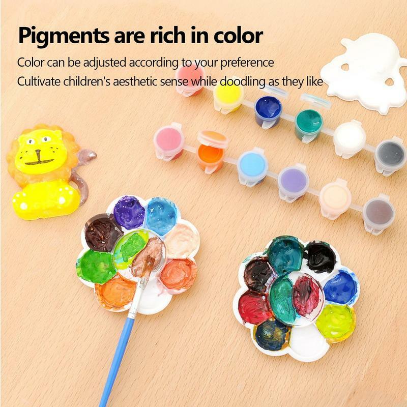 Plaster Painting Handmade DIY Plaster Graffiti Dinosaur Painting Handmade Toys With 12 Watercolor Pens For Kids Ages 4-8 Indoor
