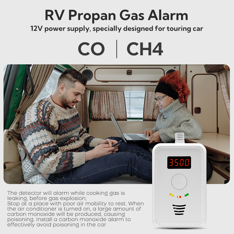 Alarma contra incendios SUMRING, Detector de Gas GLP, seguridad para el hogar, Detector de metano y dióxido de carbono CO y Gas