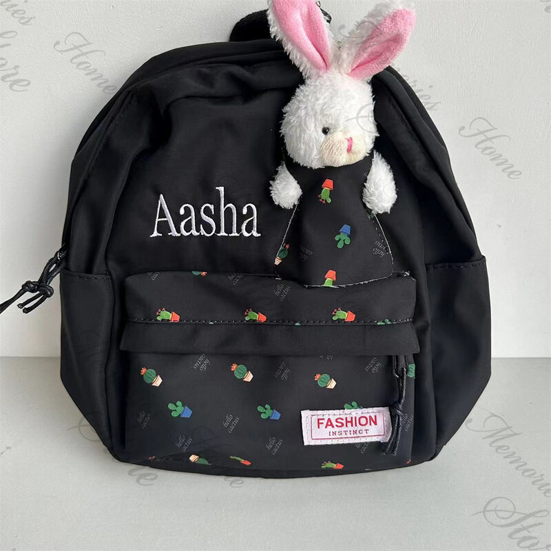 Lovely Little Rabbit Backpack para meninos e meninas, nome personalizado, Princess Kindergarten Backpack, Custom, Snack Backpacks