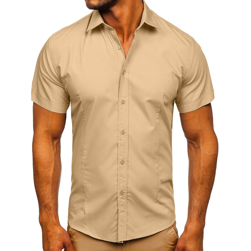 Primavera estate Camisa Social Shirts uomo Non-iron Business Workwear camicia a maniche corte maschile abbigliamento uomo di marca bianco 3XL nuovo