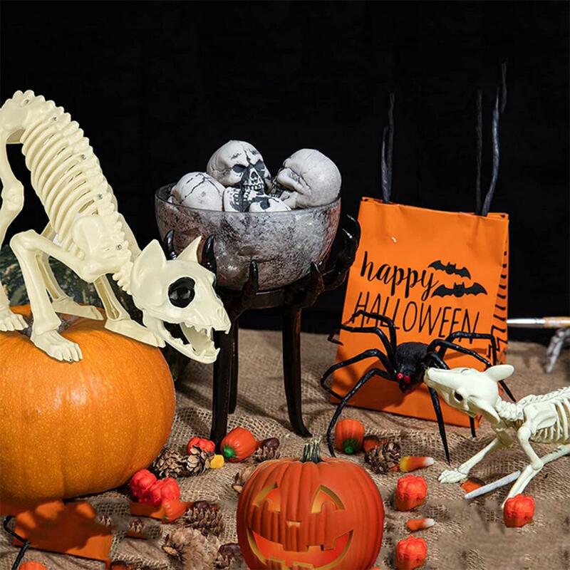 Adorno de resina duradero para decoración de Halloween, escultura de esqueleto de resina escalofriante, Cuervo, Araña, lagarto, accesorios decorativos
