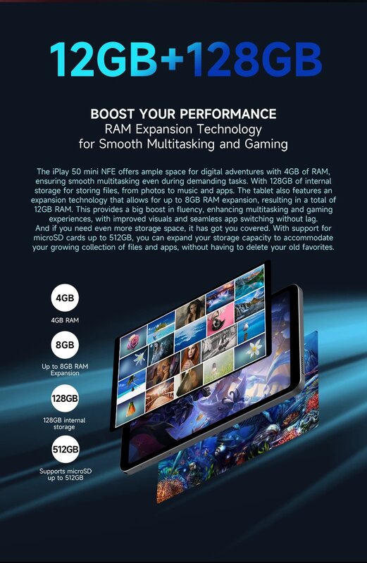 Alldocube iPlay50 Mini Netflix L1 pamięć wirtualna 8GB + 4GB RAM 128GB ROM 4G podwójna karta Sim Tablet