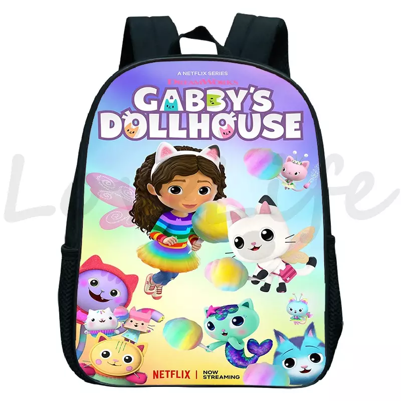 防水ギャビーのドールハウスのバックパック、女の子のためのかわいいランドセル、プライマリ幼稚園のバックパック、子供の漫画のブックバッグ