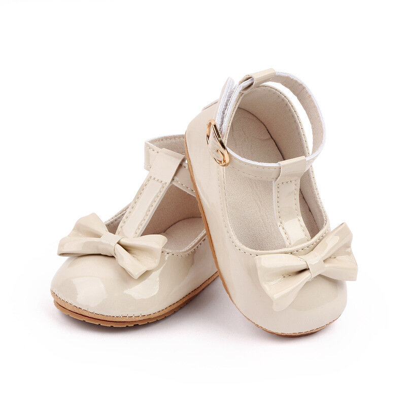 Zapatos de piel sintética Para niña, calzado de princesa con lazo, Para primavera y otoño