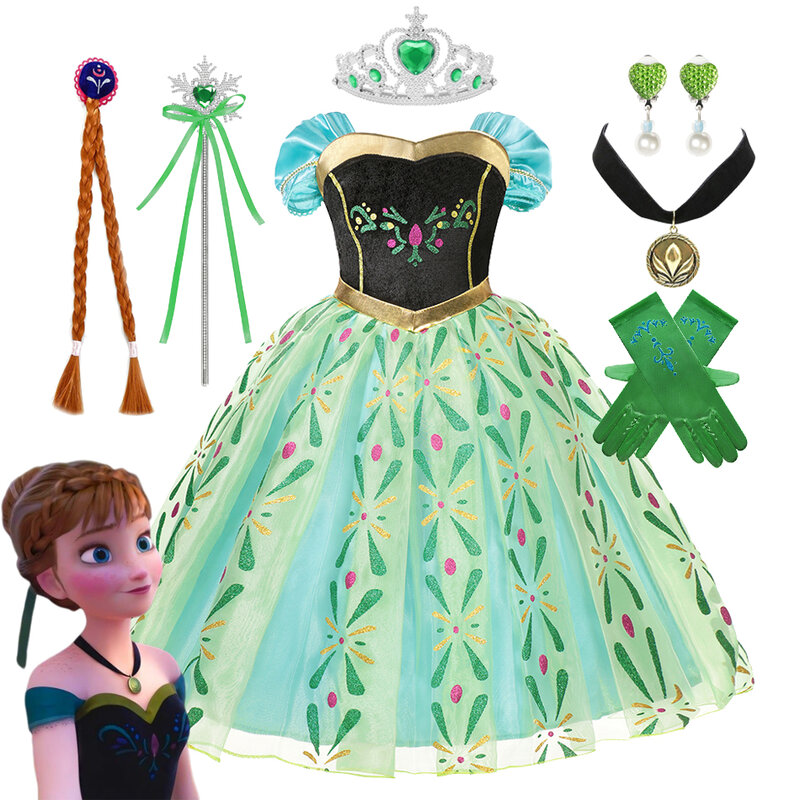 Robes de princesse Elsa et Anna pour filles, vêtements d'été pour enfants, olympiques cosplay pour enfants, déguisement d'Halloween, fête d'anniversaire