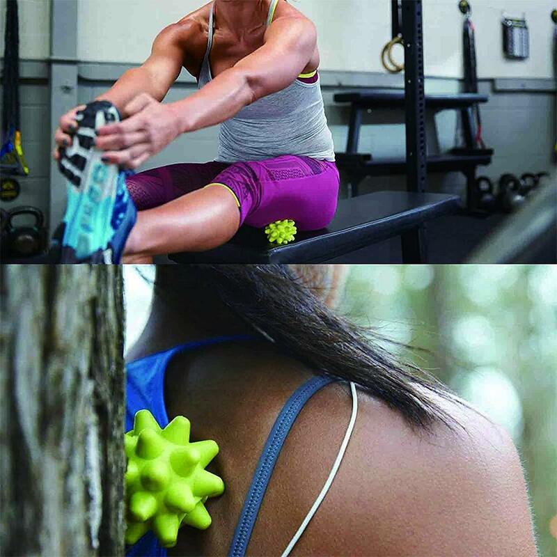 Портативный акупунктурный Массажный мяч с основанием для расслабления мышц, модный мяч-Роллер, мяч-Ежик для йоги, спорта, фитнеса O7M1