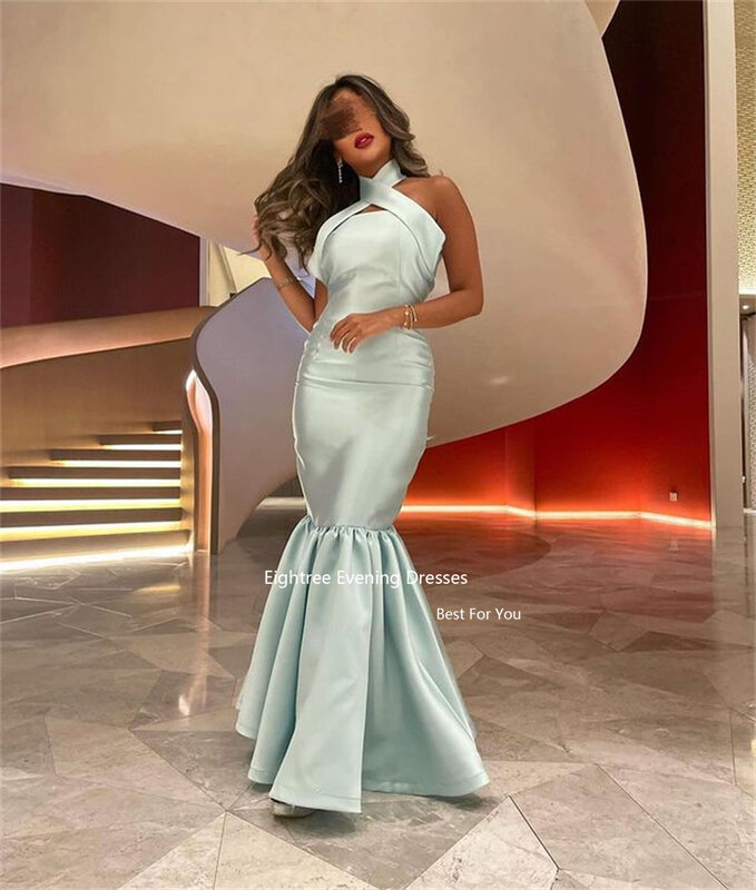Abiti da sera Vintage a sirena a coda d'albero Abendkleider Dubai Halter Long Robes De Soirée Vestidos De Gala abito formale 2022
