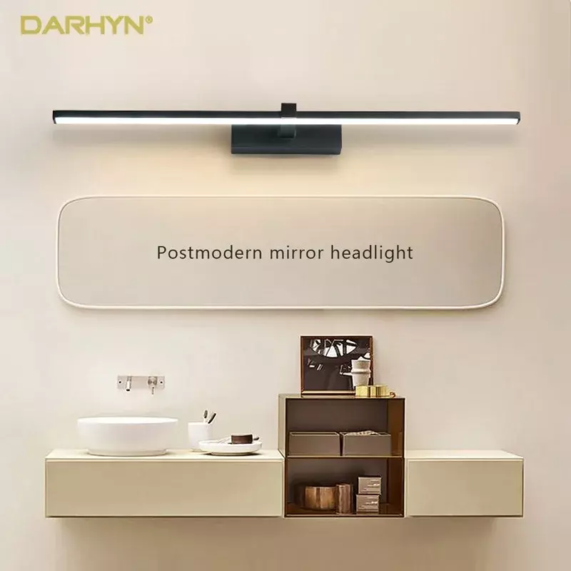 LED 거울 조명 벽 램프, 욕실 방수 화이트 블랙 LED 플랫 램프, 현대 실내 벽 램프, 욕실 조명 메이크업