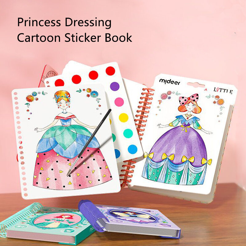 XYSOO-كتاب تلوين الأميرة للأطفال ، كتب الملابس ، الكرتون خلع الملابس ، كتاب ملصقا ، لوازم الفن اللوحة ، والأزياء لطيف ، 36 ورقة