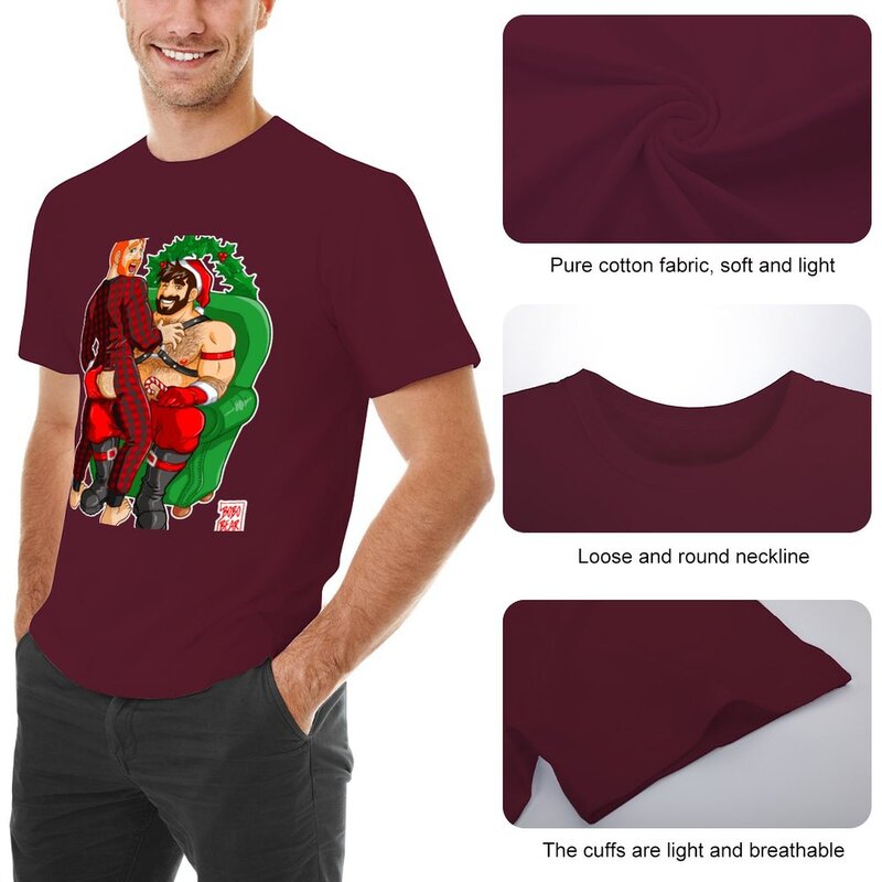 ADAM lubi klapki na tyłek w koszulce na Boże Narodzenie śliczne ubrania męskie zwykłe koszulki