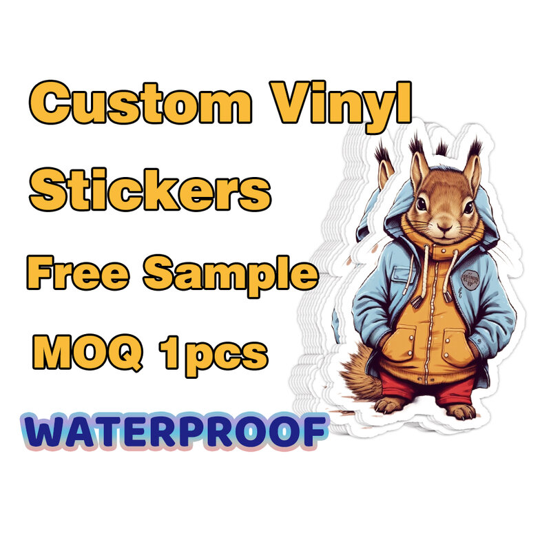Custom Vinyl Stickers Personalized Waterproof  With Logo Name Label Transparent Holographic Die Cut Cute Laptop Birthday Wedding
